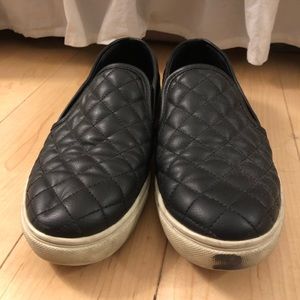 Black Leather Quilted Steve Madden Fat Sneakers